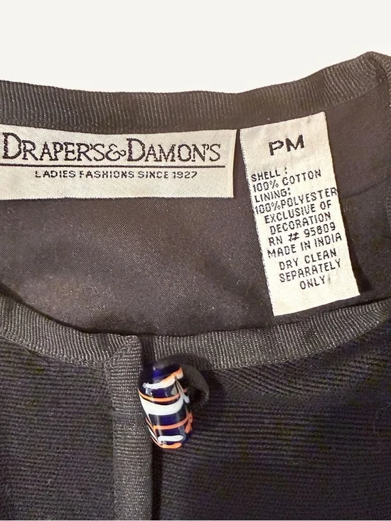 Drapers & Damons Embroidered Butterfly Jacket Petite M Cotton - Picture 2 of 7